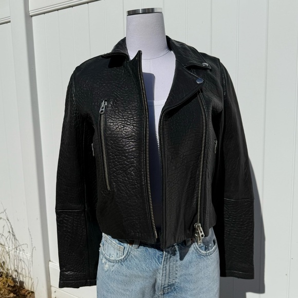 Topshop boutique ( higher end line) 2000s Black full real textured leather jcket - Picture 13 of 13